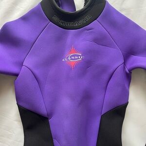 Warm Purple and Black Rashguard Swimwear